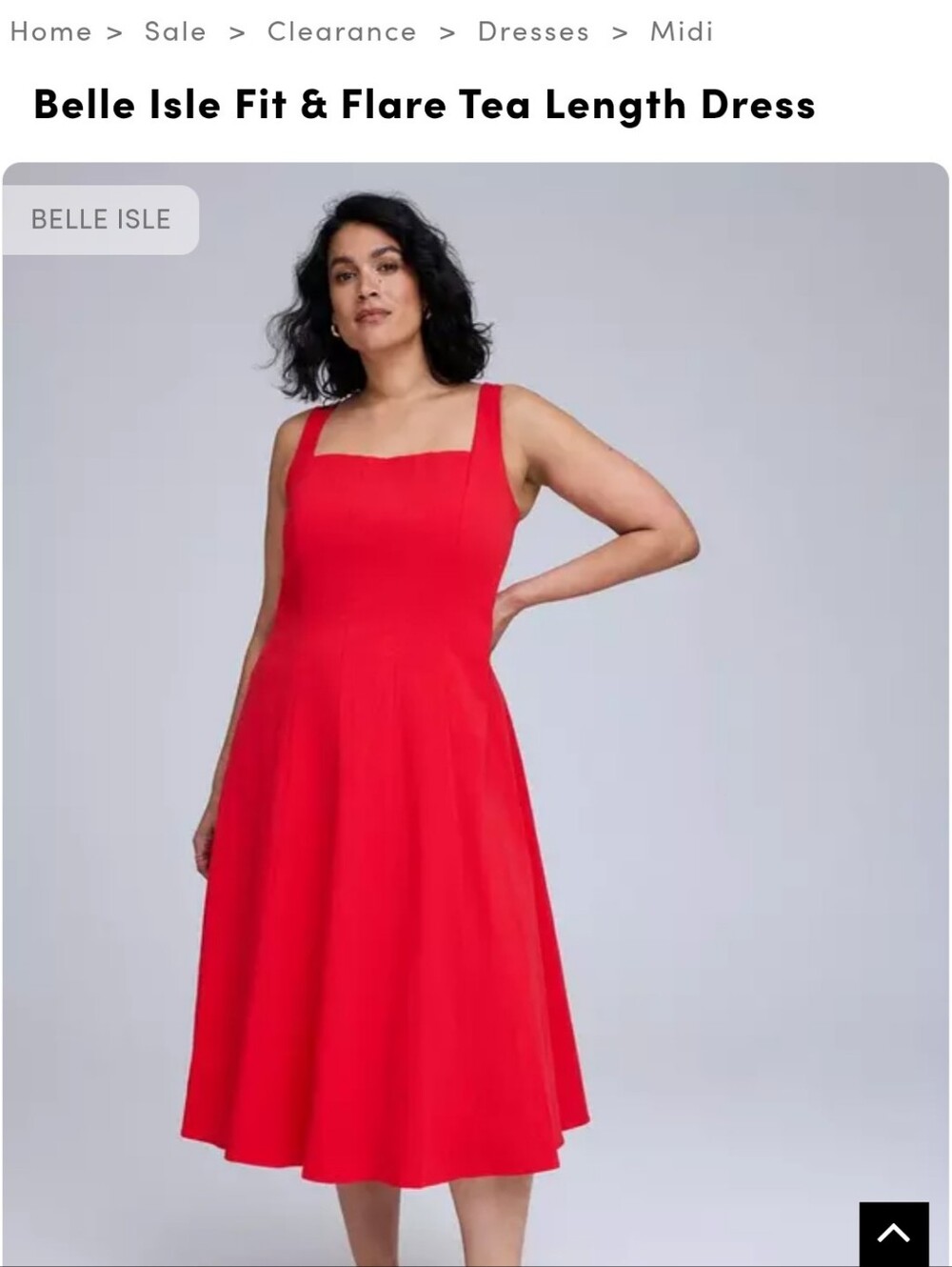 torrid Red Square-Neck Fit & Flare Midi Dress
